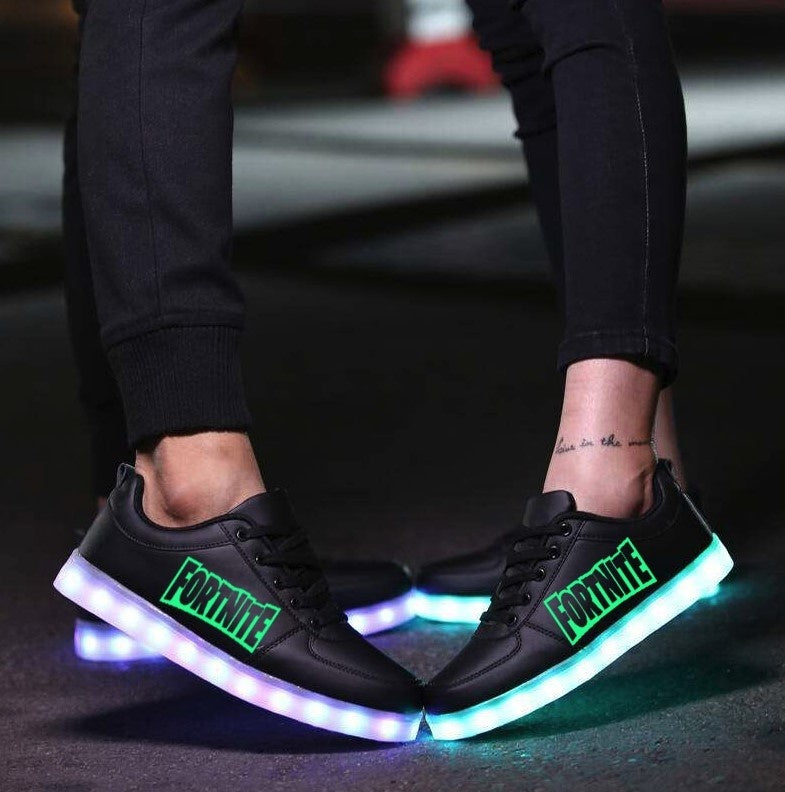 Fortnite Shoes Light Up Shoes Low Top Sneaker Colorful Flashing LED Luminous Shoes Fortnite Gifts