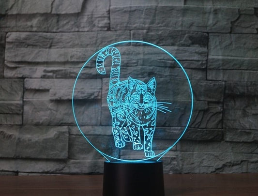 Cat 3D Illusion Led Table Lamp 7 Color Change LED Desk Light Lamp cat Children Gifts