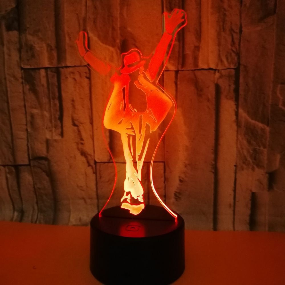 Michael Jackson 3D Illusion Led Table Lamp 7 Color Change LED Desk Light Lamp Michael Jackson Birthday Gifts Christmas Gifts