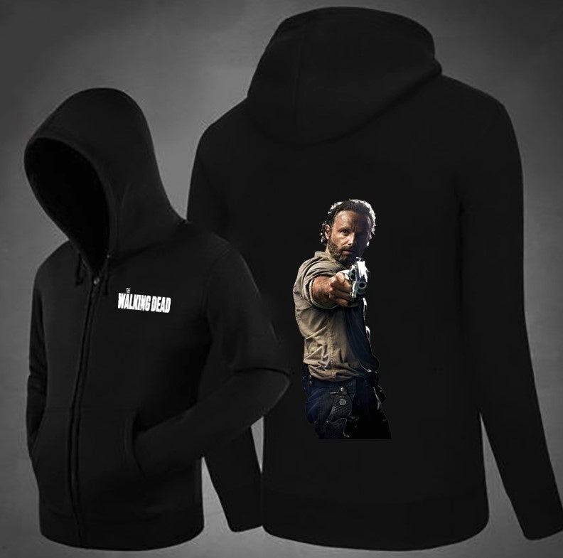 The Walking dead Rick Grimes Zipper Hoodie Coats Outwear Hooded Jacket Sweater Pullover Rick Grimes Gifts Christmas Gifts