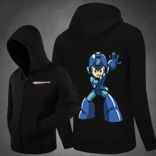 Megaman Rockman Zipper Hoodie Coats Outwear Hooded Jacket Sweater Pullove Megaman Gifts Christmas Gifts