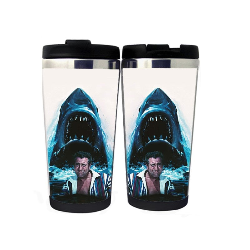 Jaws James Bond Mug Stainless Steel 400ml Coffee Tea Cup Beer Stein Geek Jaws James Bond Gifts