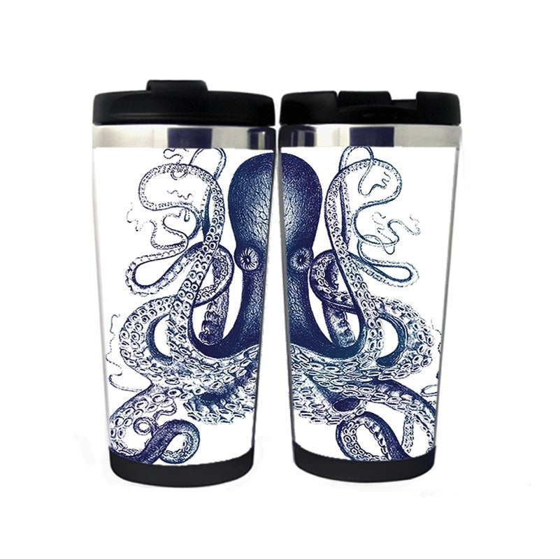 Octopus Travel Mug Stainless Steel Insulated Tumbler 400ml Coffee Tea Cup Octopus Gifts Christmas Gifts