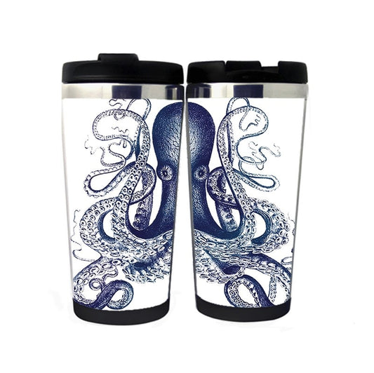 Octopus Travel Mug Stainless Steel Insulated Tumbler 400ml Coffee Tea Cup Octopus Gifts Christmas Gifts