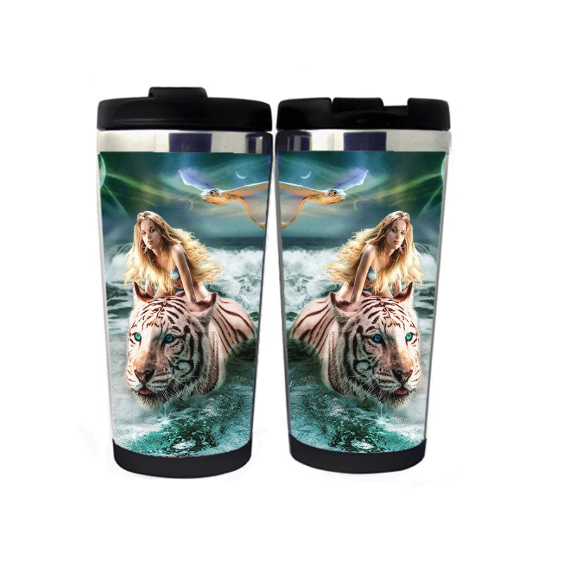 Fantasy Sexy Girls Ride Tiger Mug