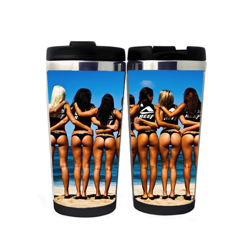 Sexy Hot Girls Womans Mug Stainless Steel Insulated Tumbler 400ml Coffee Tea Cup Megan sex Gifts Christmas Gifts