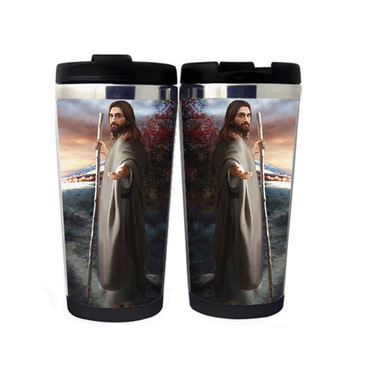 Jesus Follow Me Hrnek Hrnek na kávu Nerezová izolovaná sklenice Káva Čaj Šálek na vodu Křesťanské dárky Vánoční dárky