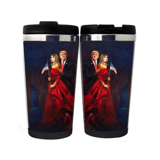 Trump Couples Hrnek Hrnek na kávu Hrnek na kávu Nerezová sklenice na kávu Čaj Šálek na vodu Vtipné dárky Vánoční dárky