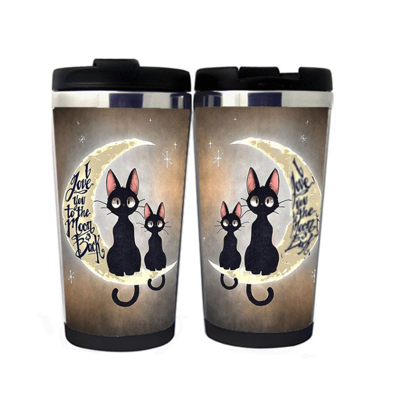 I Love You To The Moon And Back Mug Cat Tumbler Stainless Steel Camping Sports Drink Bottle Mom Gifts Daughter gifts Love gifts