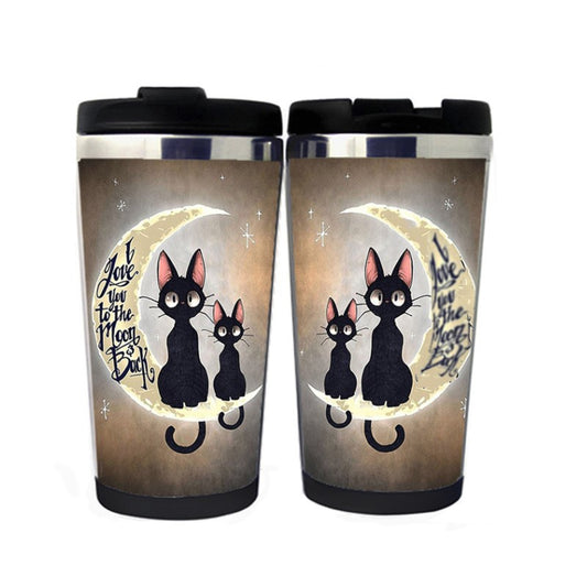 Miluji tě na Měsíc a zpět Hrnek Kočičí sklenice Nerezová ocel Camping Sportovní láhev na pití Máma Dárky Dárky pro dceru Dárky z lásky