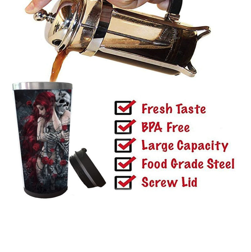 Naked Girl and Skull Mug