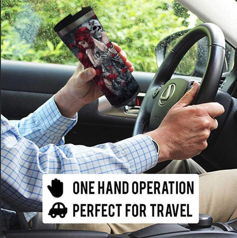 Naked Girl and Skull Mug