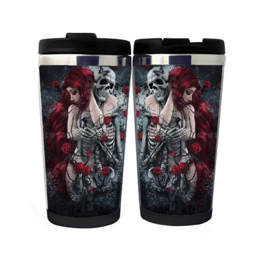 Naked Girl and Skull Mug