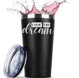 Living The Dream coffee Mug 20 OZ Stainless Steel Tumbler Insulated  Funny Travel Mug