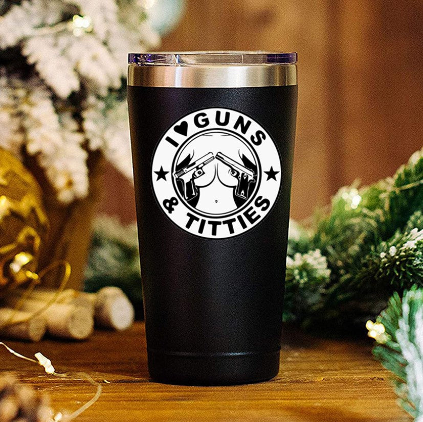 Guns and Titties Funny Coffee Mug