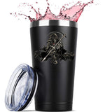 Grim Reaper Skull Coffee Mug 20 OZ Stainless Steel Tumbler Insulated Funny Travel Mug Novelty Gift