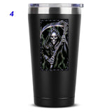 Grim Reaper Skull Coffee Mug 20 OZ Stainless Steel Tumbler Insulated Funny Travel Mug Novelty Gift
