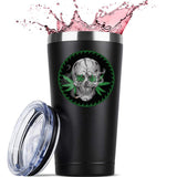 Funny Marijuana Leaves Skull Mug 20 OZ Stainless Steel Tumbler Insulated Funny Travel Mug Novelty Gift