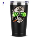 Funny Marijuana Leaves Skull Mug 20 OZ Stainless Steel Tumbler Insulated Funny Travel Mug Novelty Gift