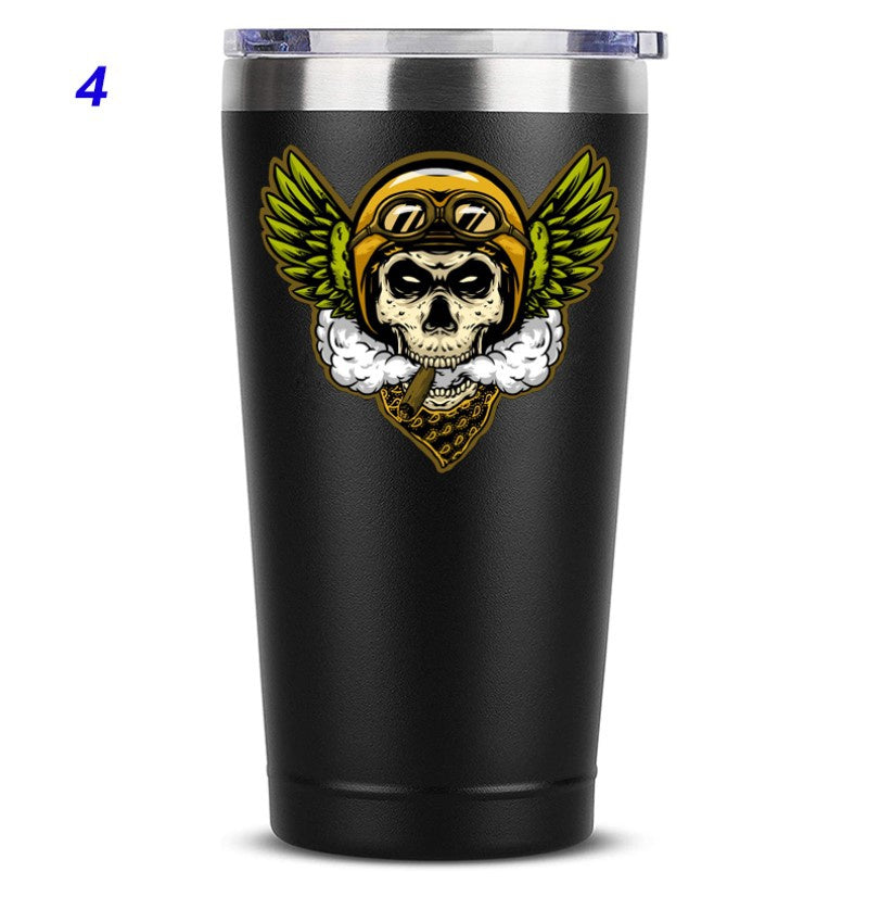 Funny Marihuana Leaves Skull Hrnek 20 OZ Nerezová sklenice izolovaný Legrační cestovní hrnek Novinka