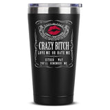 Crazy Bitch Asshole Men Funny Coffee Mug 20 OZ Stainless Steel Tumbler Insulated Travel Mug Novelty Gift