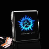 Supernatural Leather Pocket Cigarette Tobacco Case Box Holder For Smoking Business Cards Holder Storage Supernatural Gift