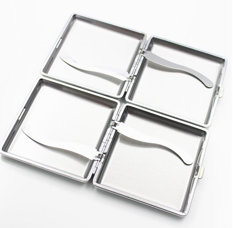 Skull  PU Leather  Cigarette Case Metal Tobacco  Box Business Cards Holder For Smoking  Gifts