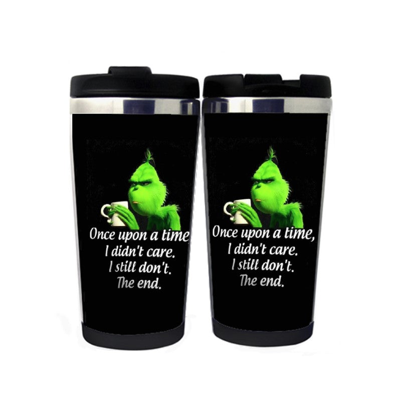Novelty Funny Grinch Coffee Mug Travel Mug Stainless Steel Insulated Tumbler 400ml Coffee Tea Water Cup Novelty Gifts Christmas Gifts