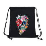 Skull Backpack for Travel Drawstring School Bags Drawstring Bags Gym Bag
