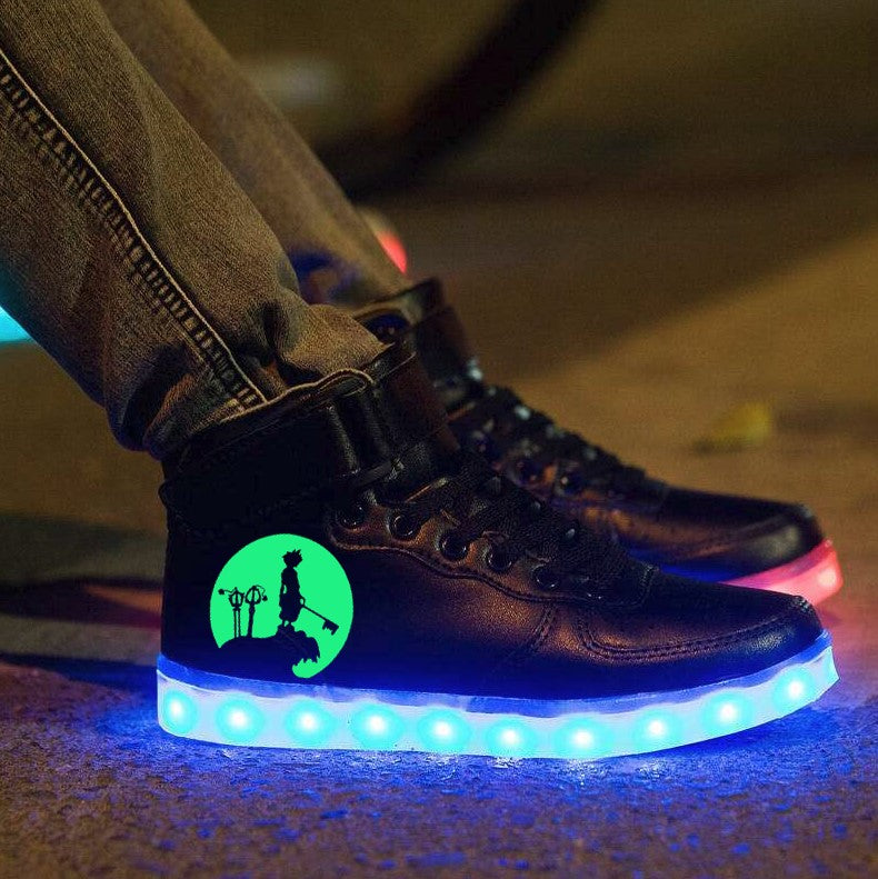 Kingdom Hearts Shoes Light Up Shoes Colorful Flashing LED Luminous Shoes